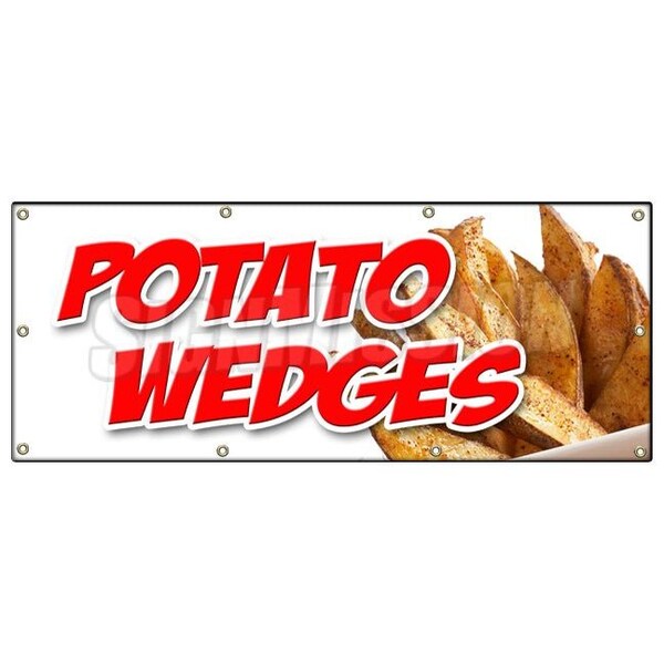 POTATO WEDGES BANNER SIGN fried baked idaho french fries flavored food